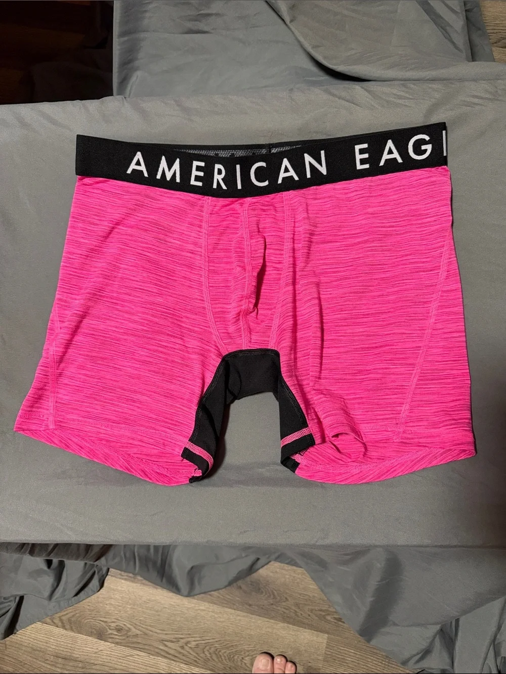 American Eagle Outfitters Men’s Boxer Briefs — Hot Pink with Black Waistband